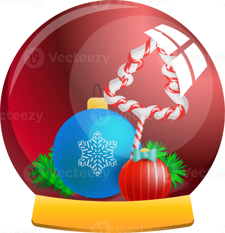 Glass ball cartoon illustration. Winter christmas gift, toy for kids png