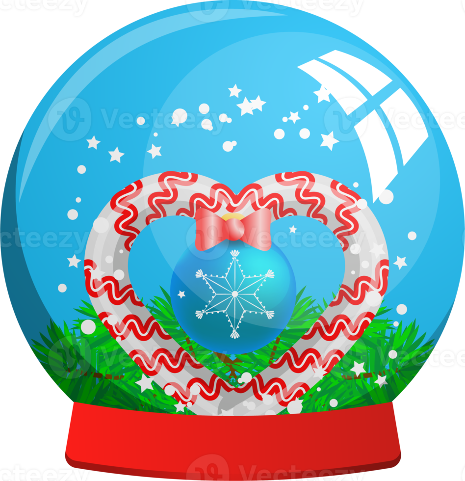 Glass ball cartoon illustration. Winter christmas gift, toy for kids png