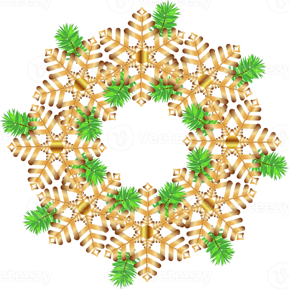 Winter christmas wreath. Circular frame with christmas tree png