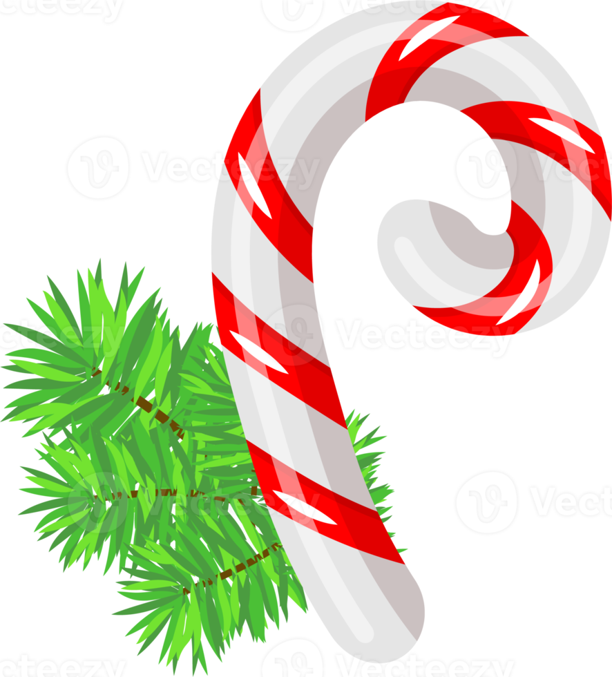 Weihnachten Lollipop Candy Cane-Symbol im Cartoon-Stil png