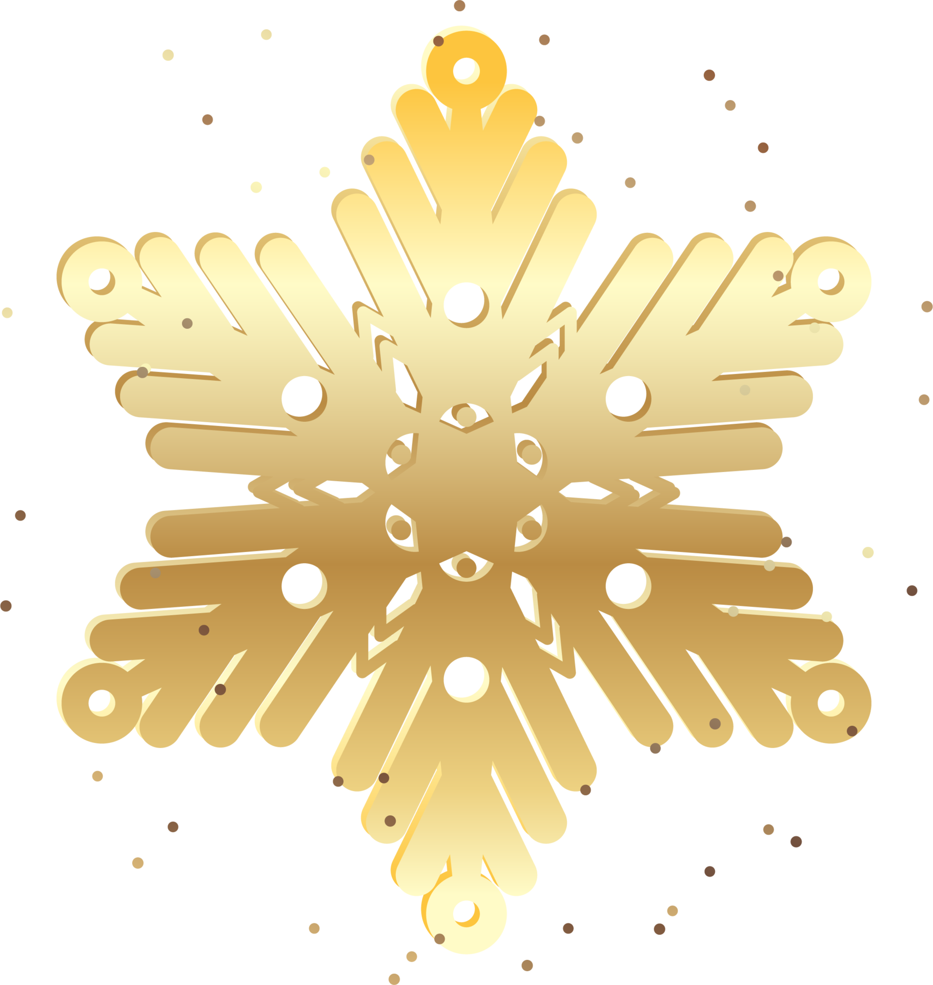 Winter golden snowflake. Decorative element for new year, christmas