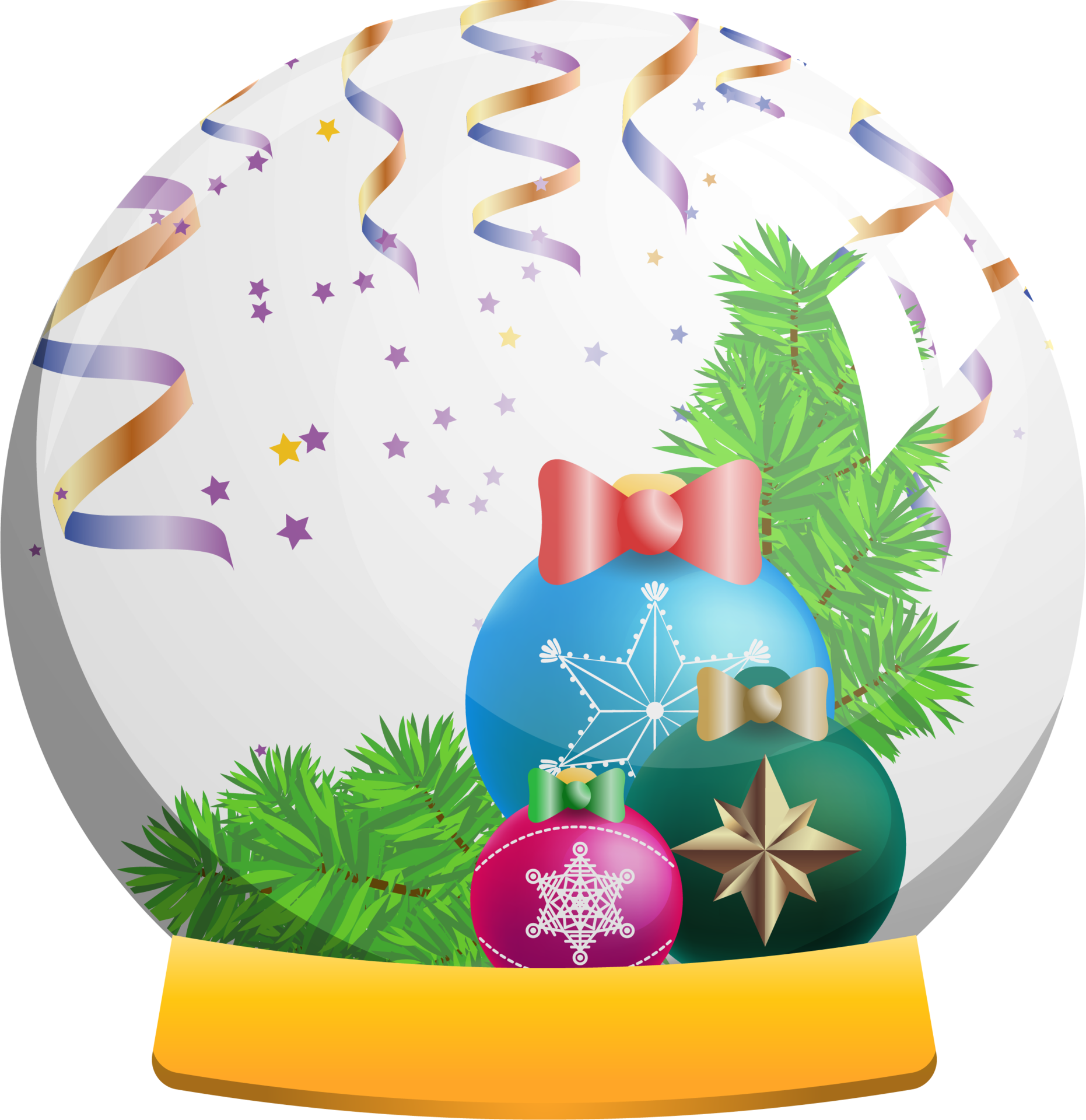 Glass ball cartoon illustration. Winter christmas gift, toy for kids