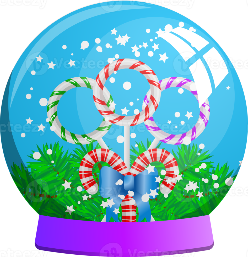glas boll tecknad serie illustration. vinter- jul gåva, leksak för barn png