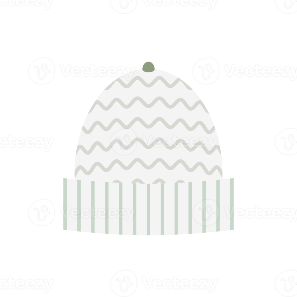 Hygge themed winter protective hat element collection set png