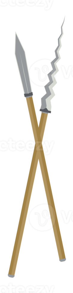 Cross Stick Spear War Lance Weapon Two Side Sharp png