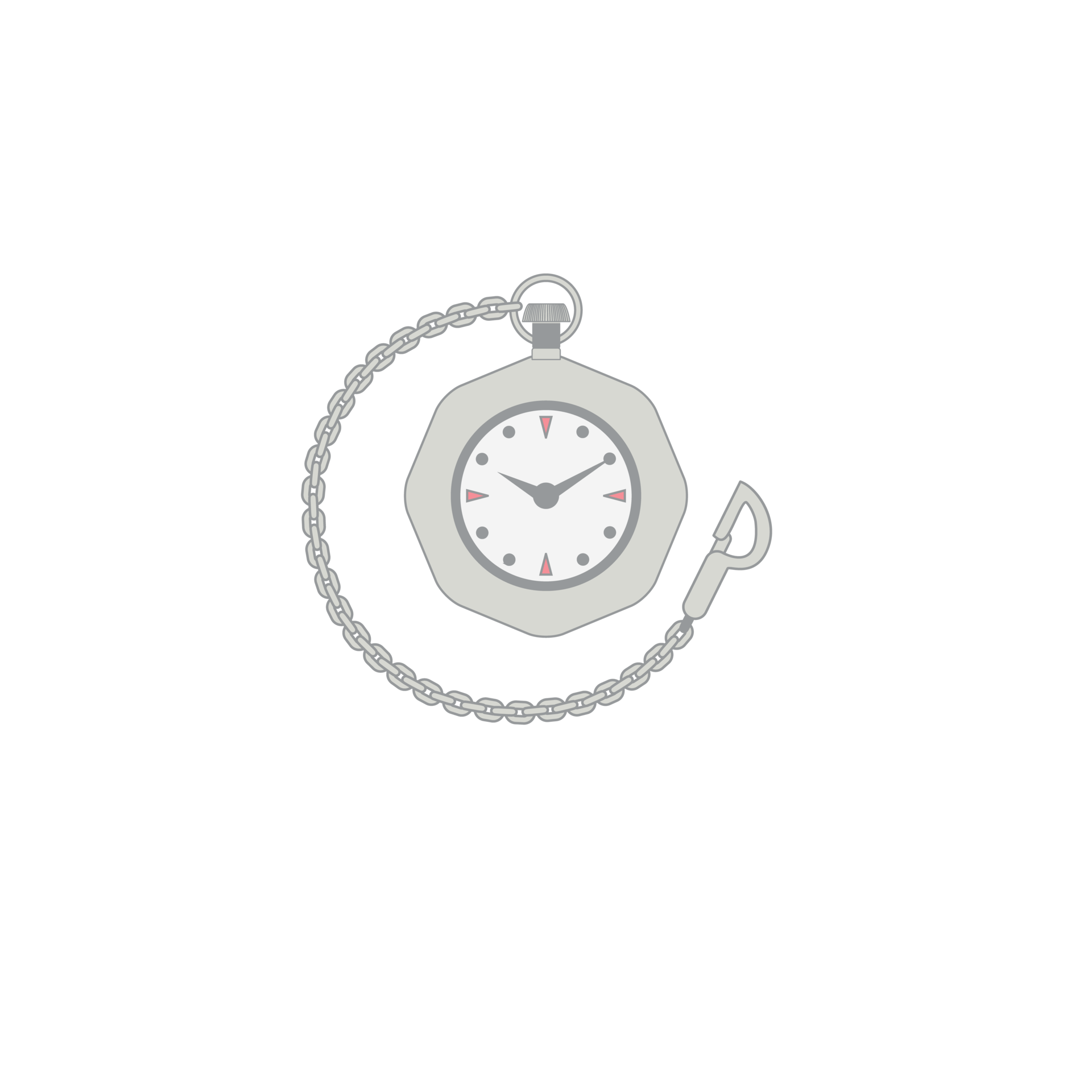Pocket Watch Chain Classic Aesthetic Necklace Collection Set 15133227 PNG