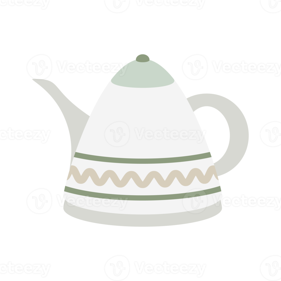Hygge themed teapot element collection set png