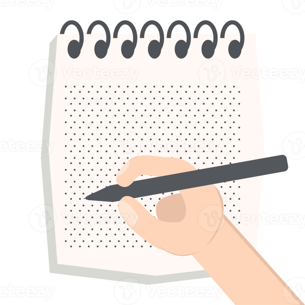 Hand Write In Blank Notebook Dotted Paper Texture Variation Collection Set png