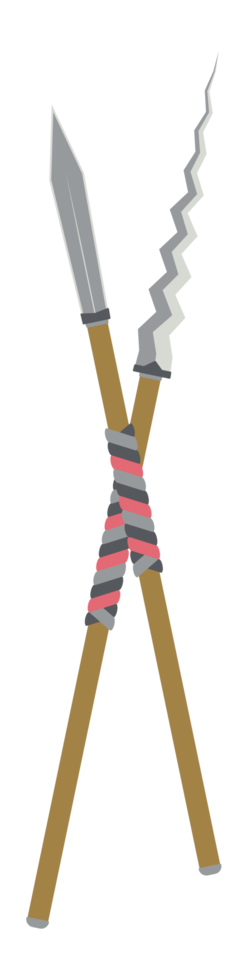 cruz bastão lança guerra lança arma dois lados afiado png