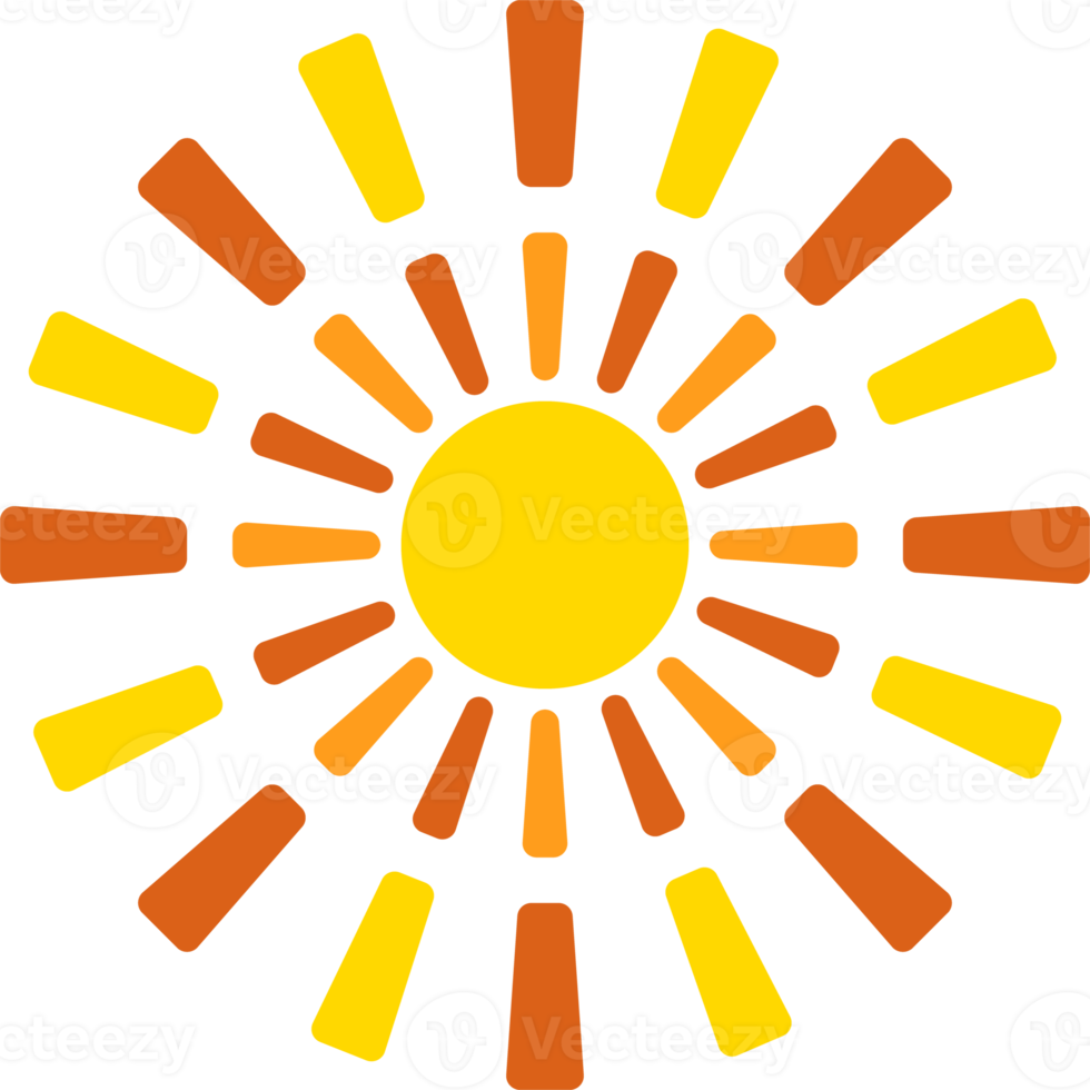 élément de conception du soleil. icône de style plat. illustration isolée sur fond transparent. png