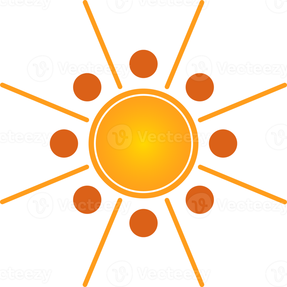 zon ontwerp element. vlak stijl icoon. illustratie geïsoleerd Aan transparant achtergrond. png