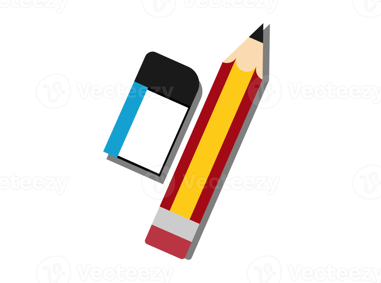 Pencil and Eraser illustration png