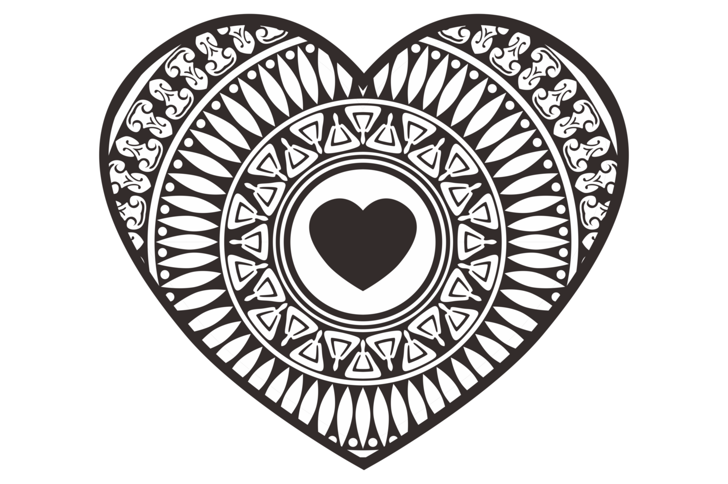 Illustration of a Black Heart png