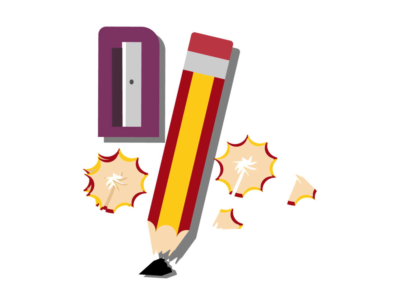 Illustration of a pencil being sharpened png