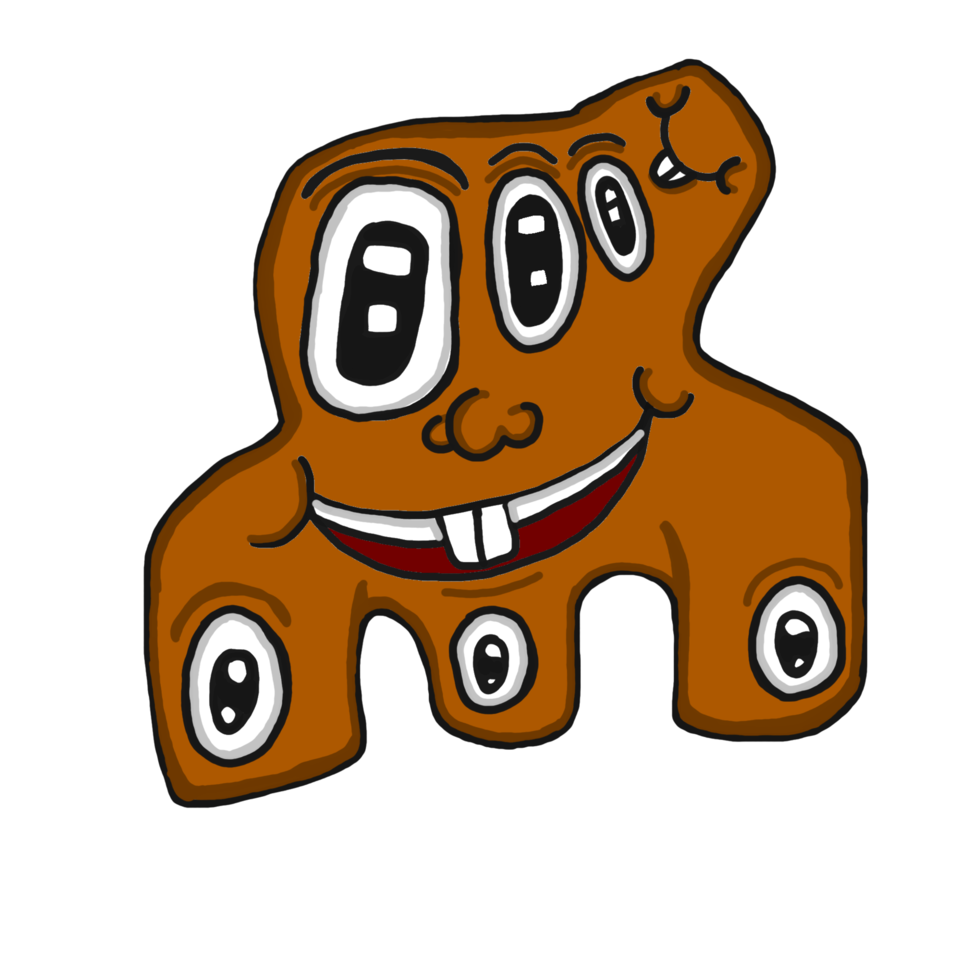 söt monster karaktär illustration png