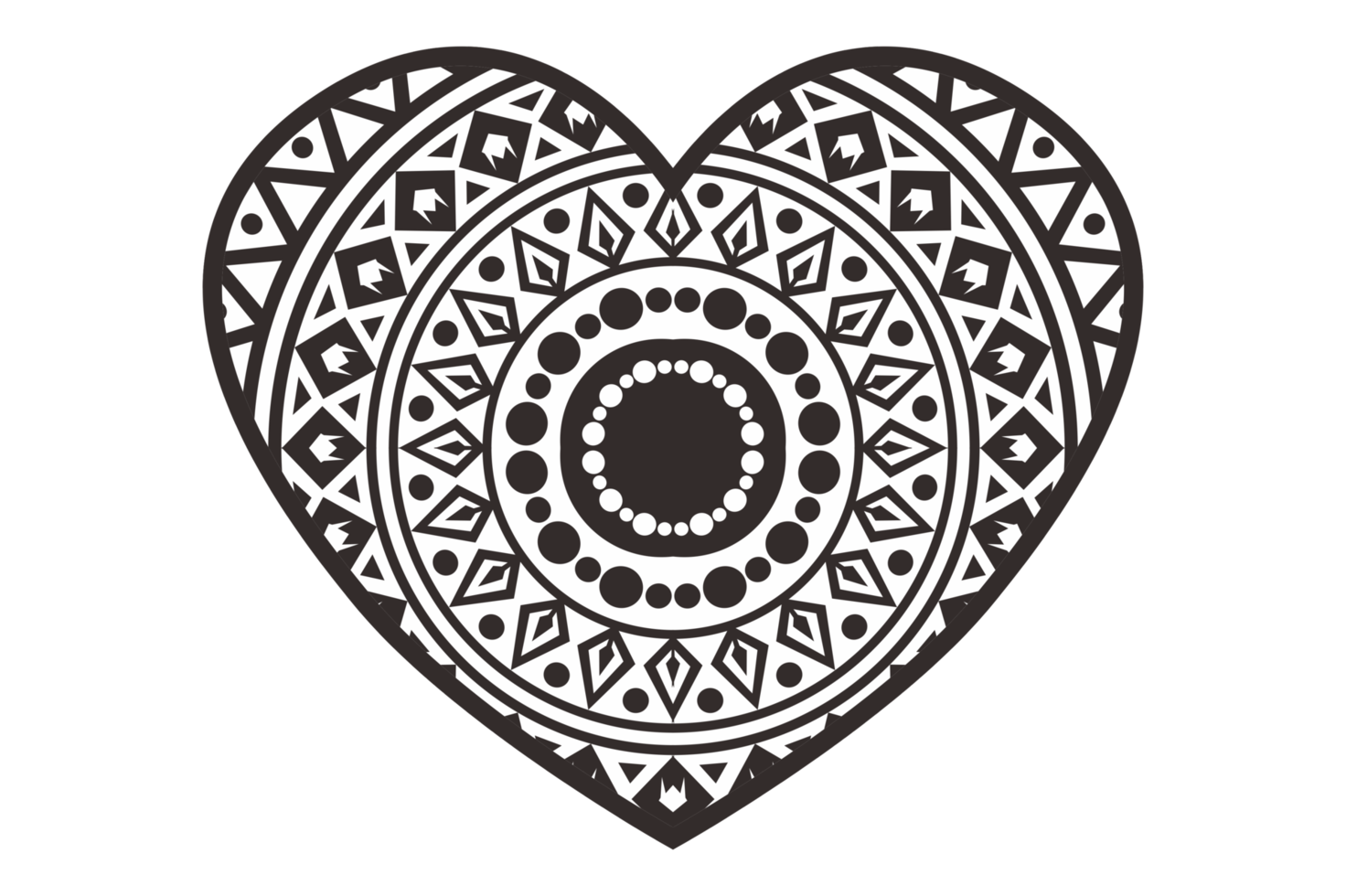 Illustration of a Black Heart png