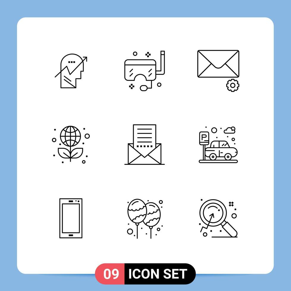 9 Thematic Vector Outlines and Editable Symbols of communication laurel sea globe preferences Editable Vector Design Elements