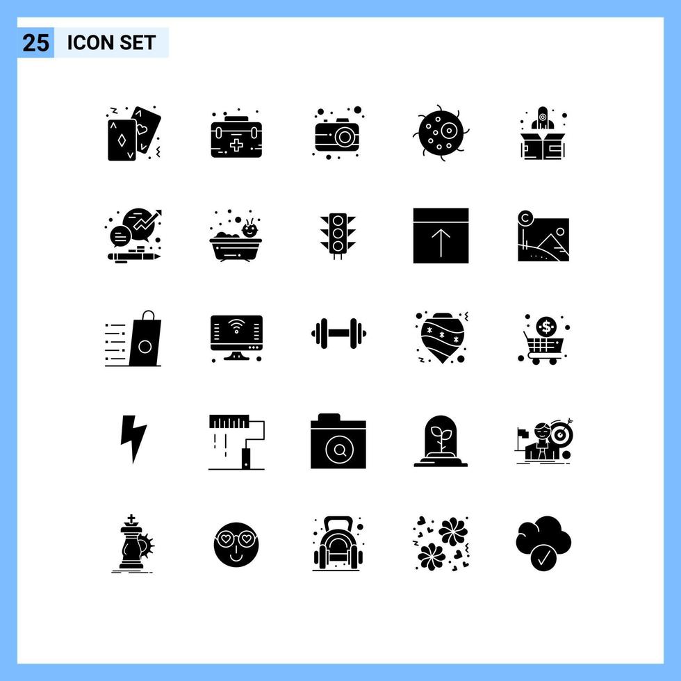 25 iconos creativos signos y símbolos modernos de elementos de diseño vectorial editables por el usuario de biología médica de células de cohetes vector
