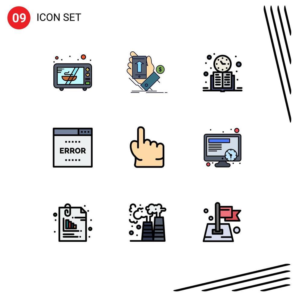 9 Creative Icons Modern Signs and Symbols of search optimization book media study time Editable Vector Design Elements