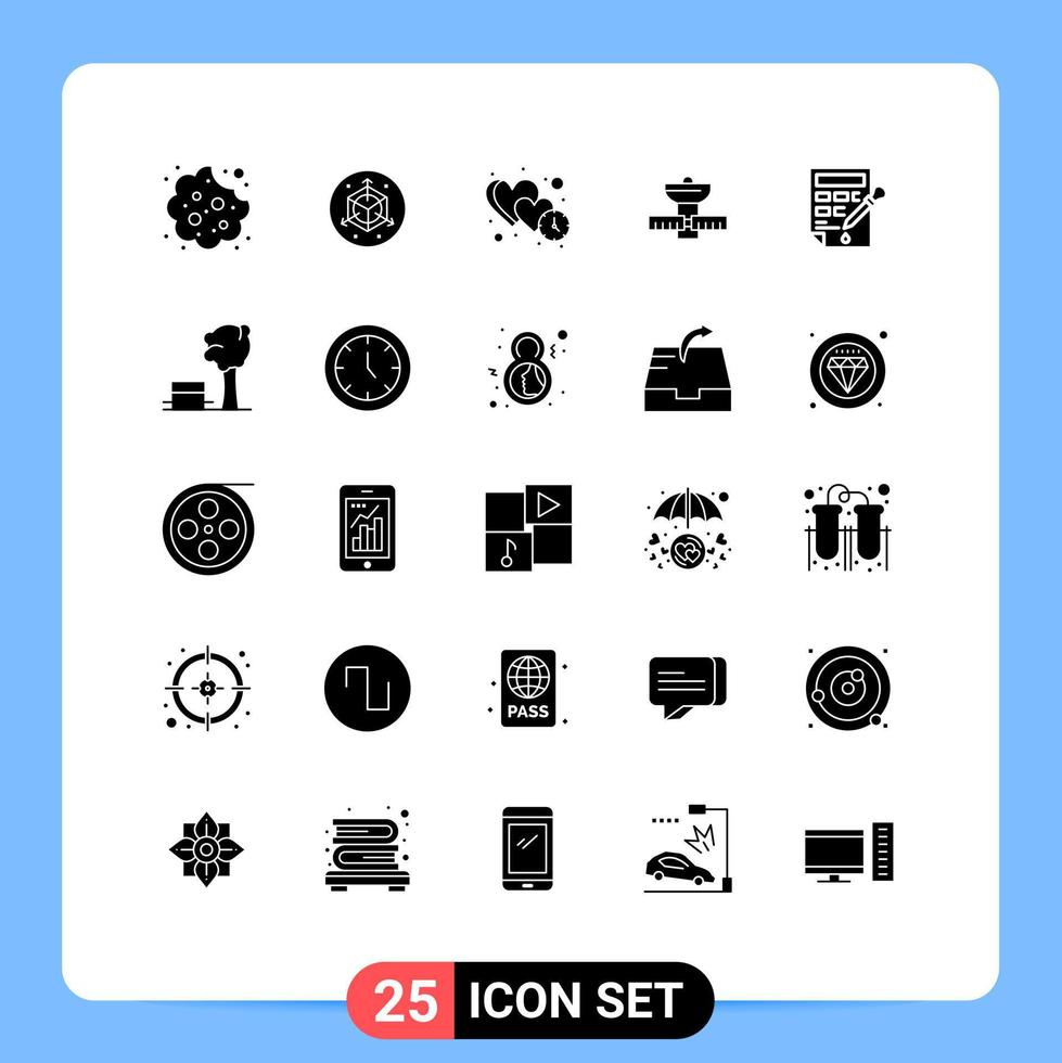 Set of 25 Modern UI Icons Symbols Signs for bucket satellite heart satelite gps Editable Vector Design Elements