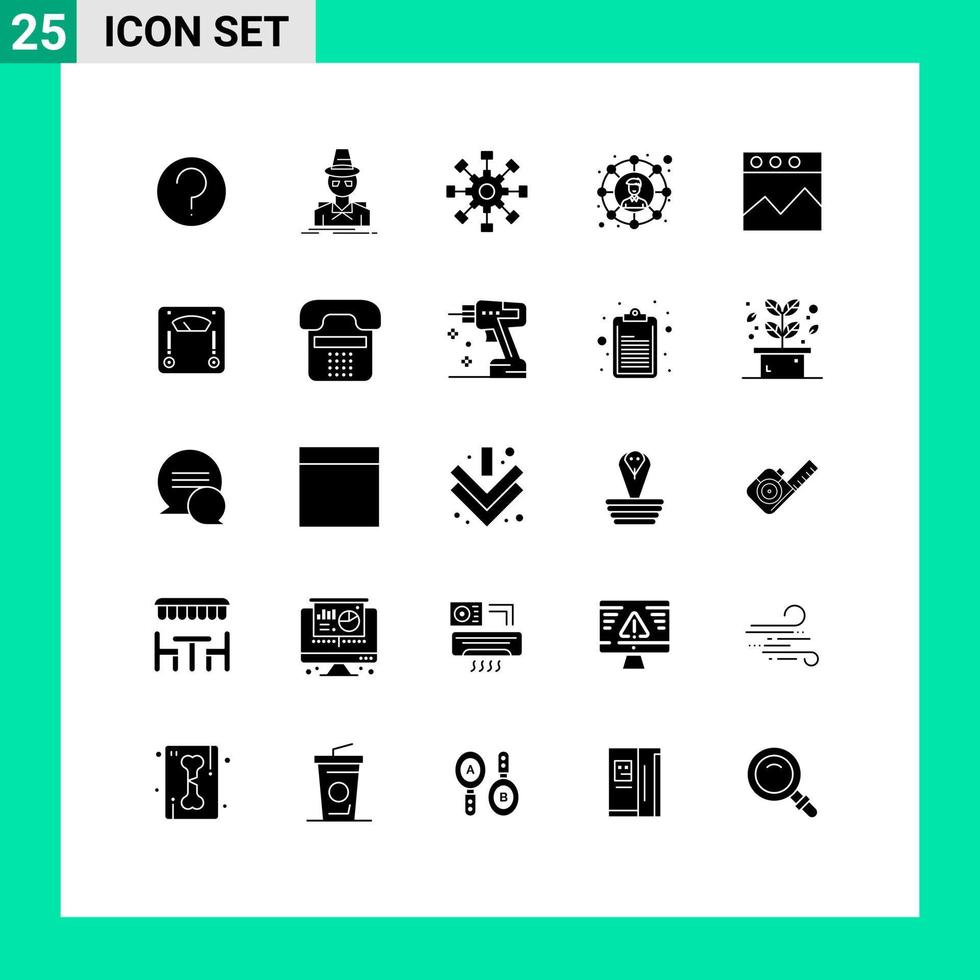 25 Creative Icons Modern Signs and Symbols of share social thief connections network Editable Vector Design Elements