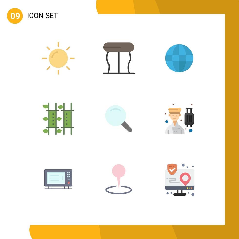 User Interface Pack of 9 Basic Flat Colors of ui expanded internet spa relax Editable Vector Design Elements