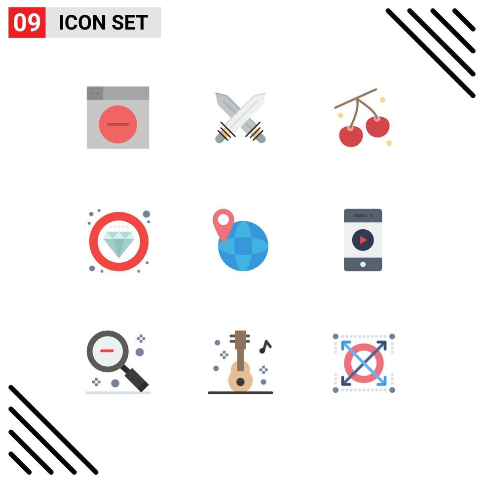 9 Creative Icons Modern Signs and Symbols of travel service cherry quality label Editable Vector Design Elements