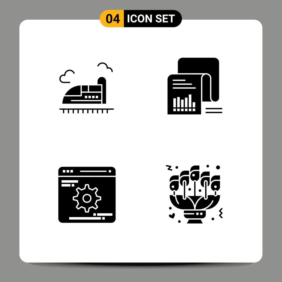 Creative Icons Modern Signs and Symbols of bullet cogwheels speed documents gear Editable Vector Design Elements