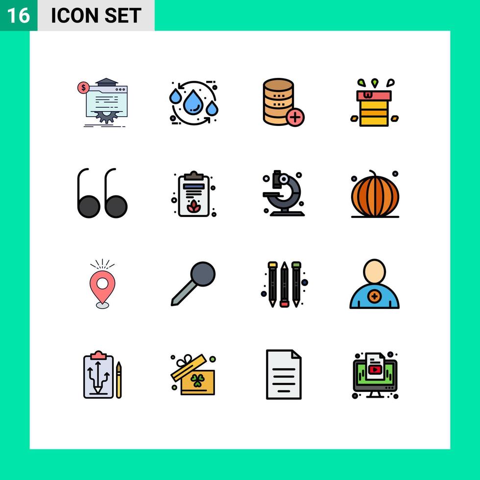 Modern Set of 16 Flat Color Filled Lines and symbols such as miscellaneous bag recycle add sal Editable Creative Vector Design Elements