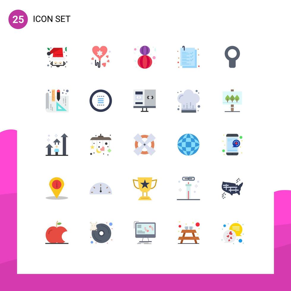 Universal Icon Symbols Group of 25 Modern Flat Colors of air cooler eight march list check list Editable Vector Design Elements