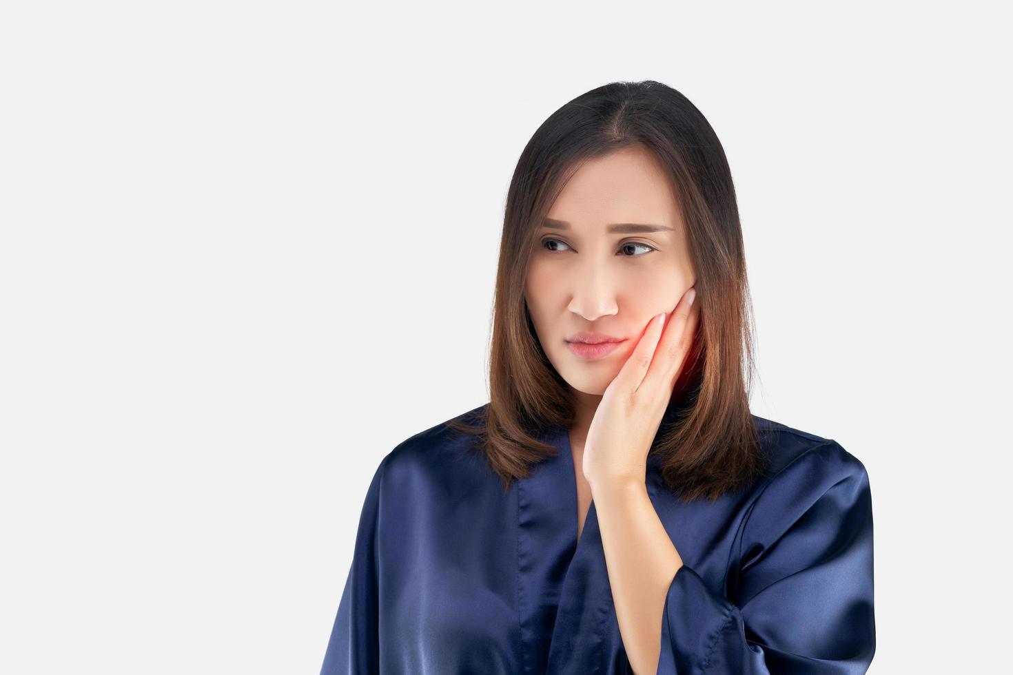 Suffering from toothache. photo