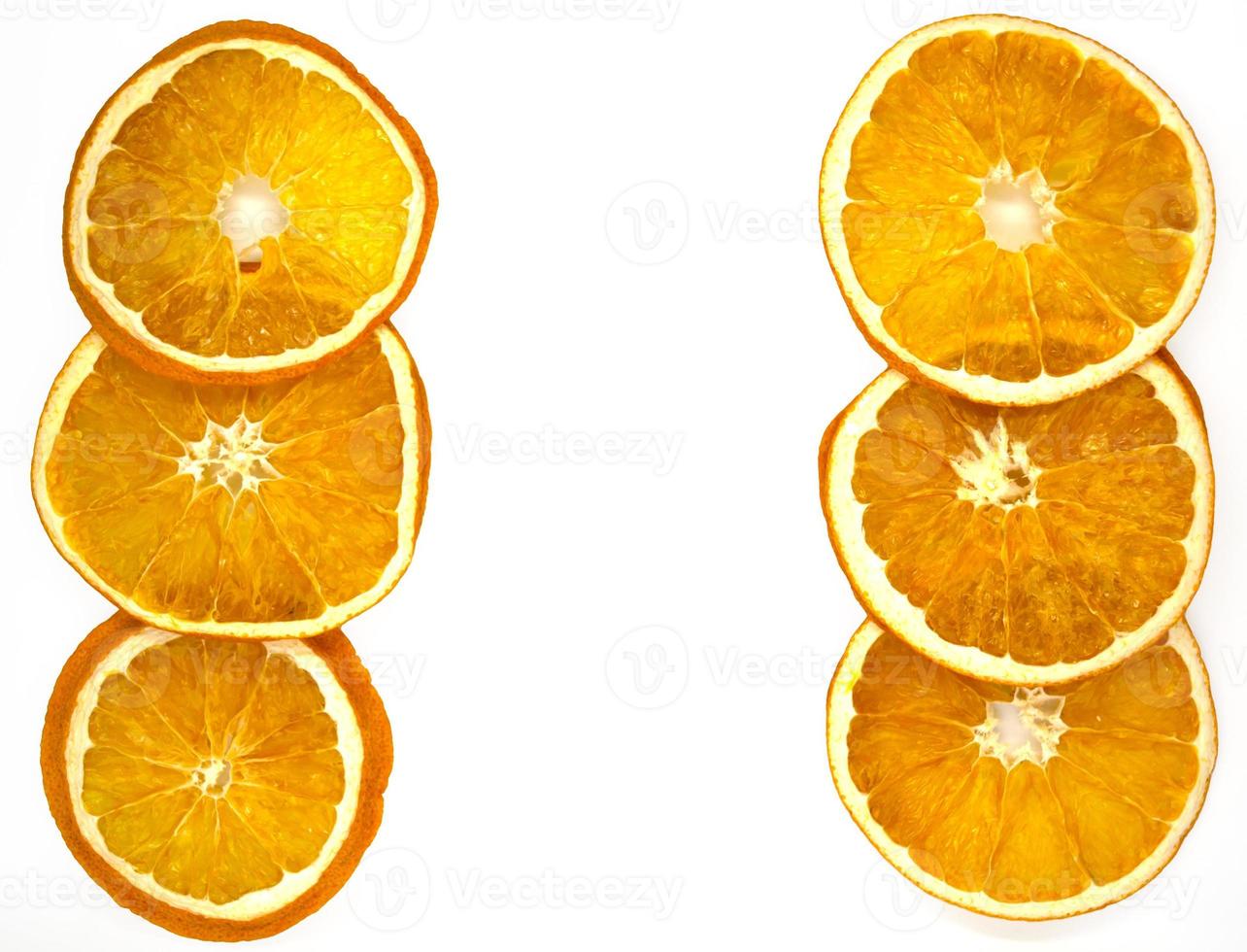 Dried orange slices, background. photo