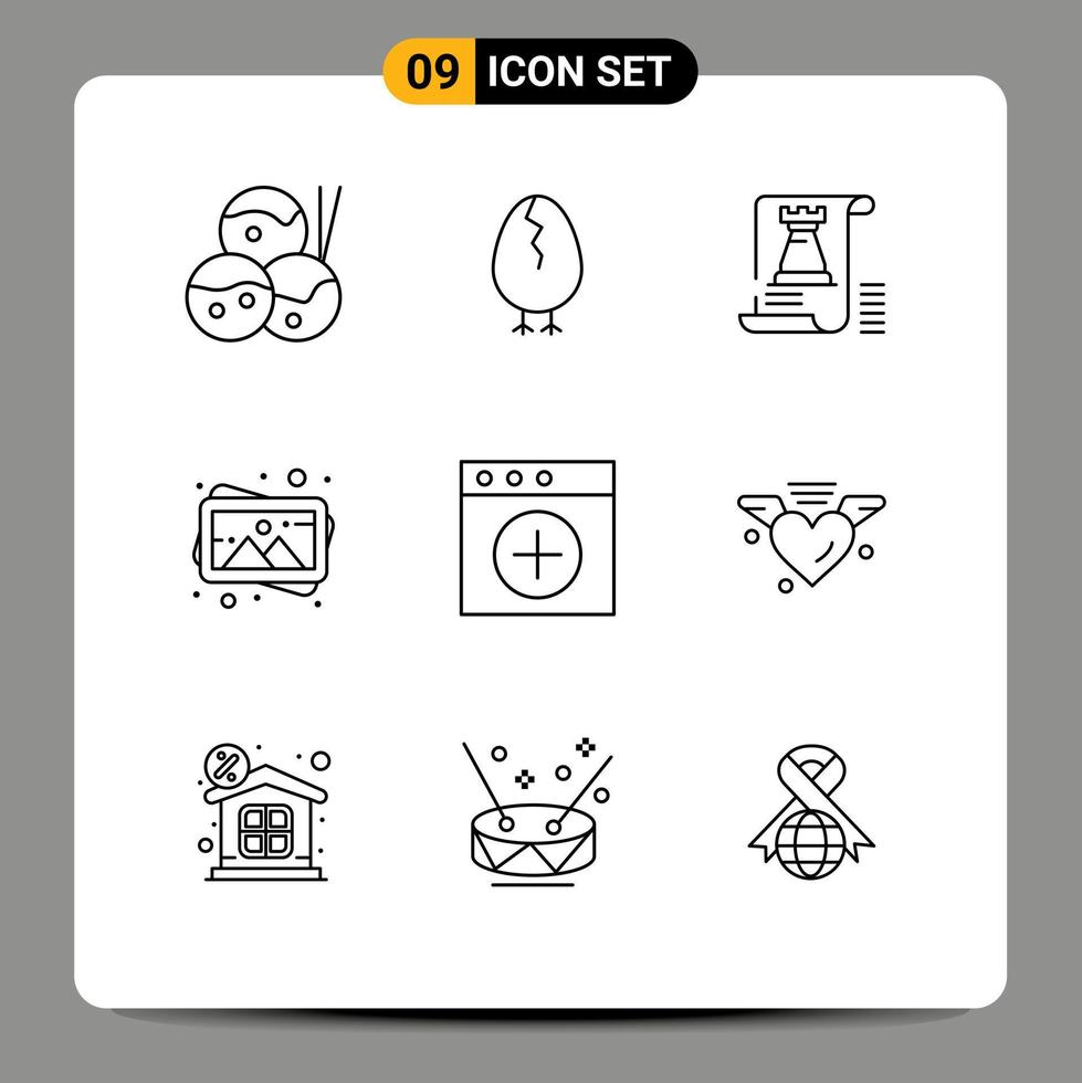 9 Thematic Vector Outlines and Editable Symbols of mac photo castle painting art Editable Vector Design Elements