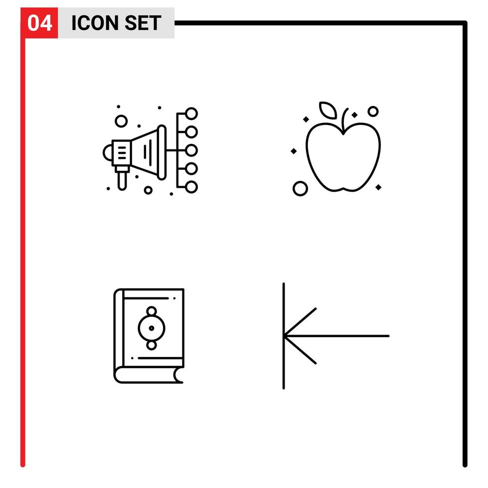 Set of 4 Vector Filledline Flat Colors on Grid for automation ramadan apple islam home Editable Vector Design Elements
