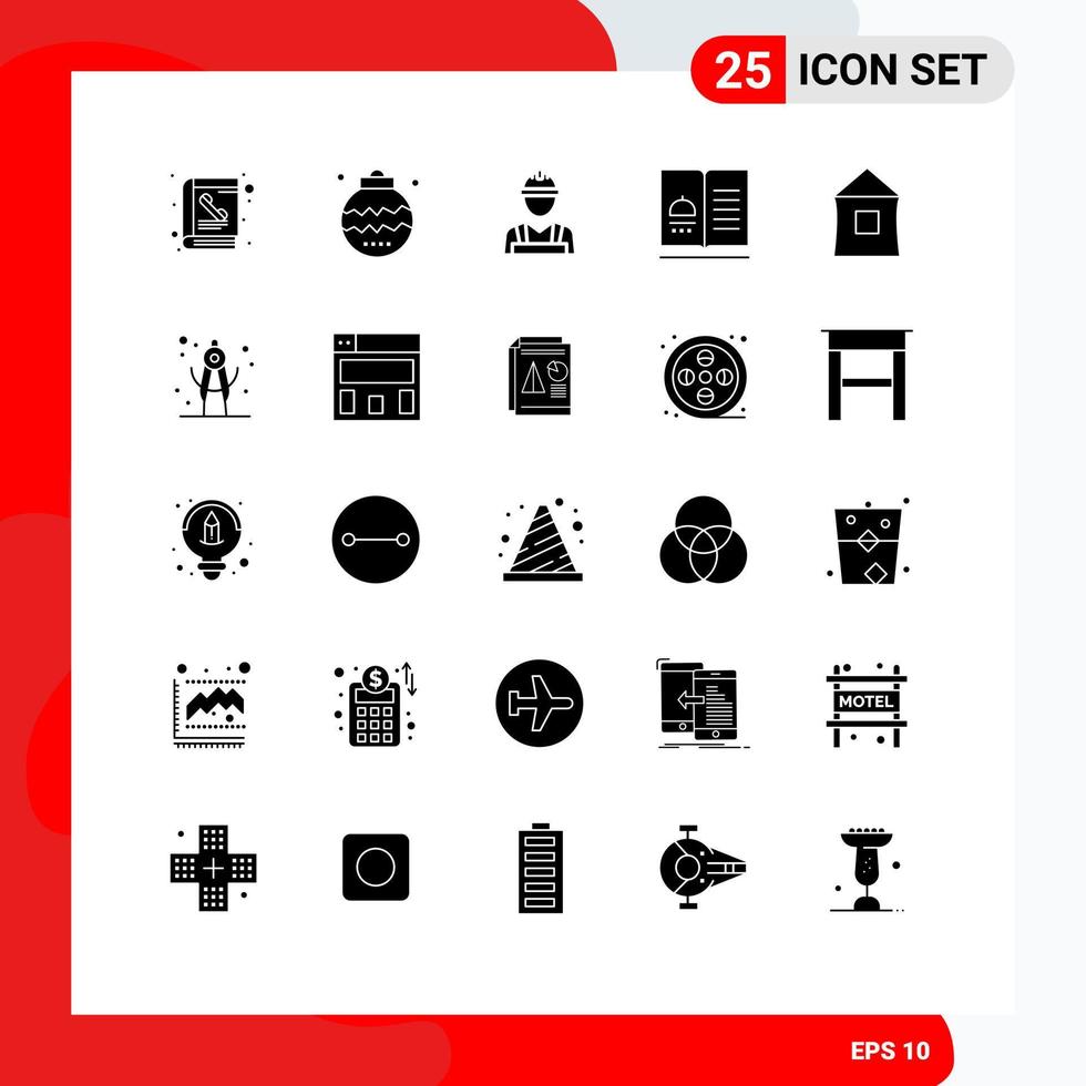 Pack of 25 creative Solid Glyphs of thanksgiving menu ornaments food worker Editable Vector Design Elements