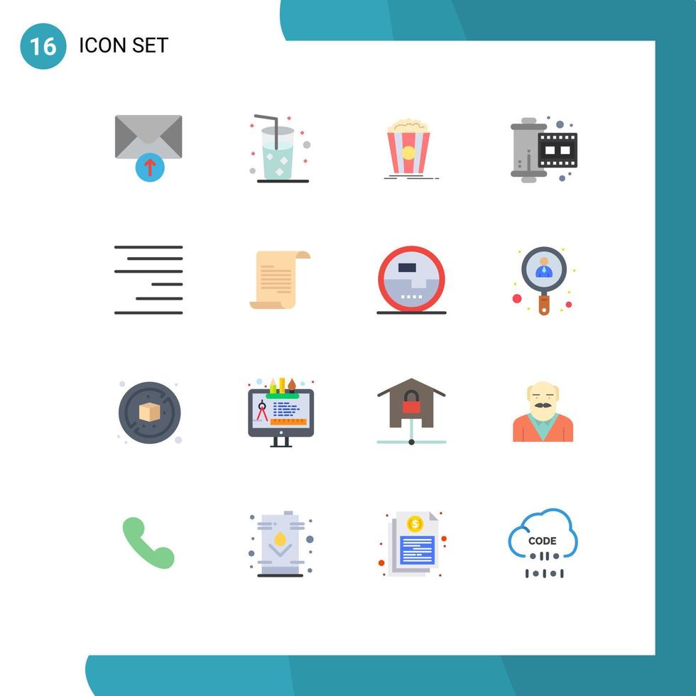 16 Creative Icons Modern Signs and Symbols of file right movie align photograph Editable Pack of Creative Vector Design Elements