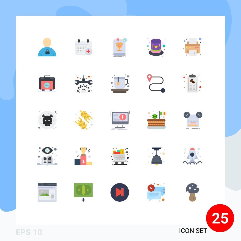 Pictogram Set of 25 Simple Flat Colors of device costume day carnival rule Editable Vector Design Elements