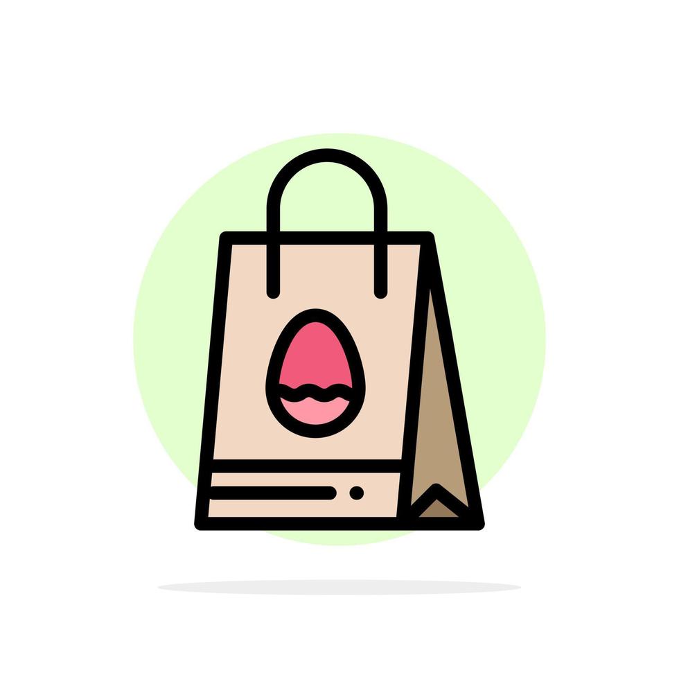 Shopping Bag Bag Easter Egg Abstract Circle Background Flat color Icon vector