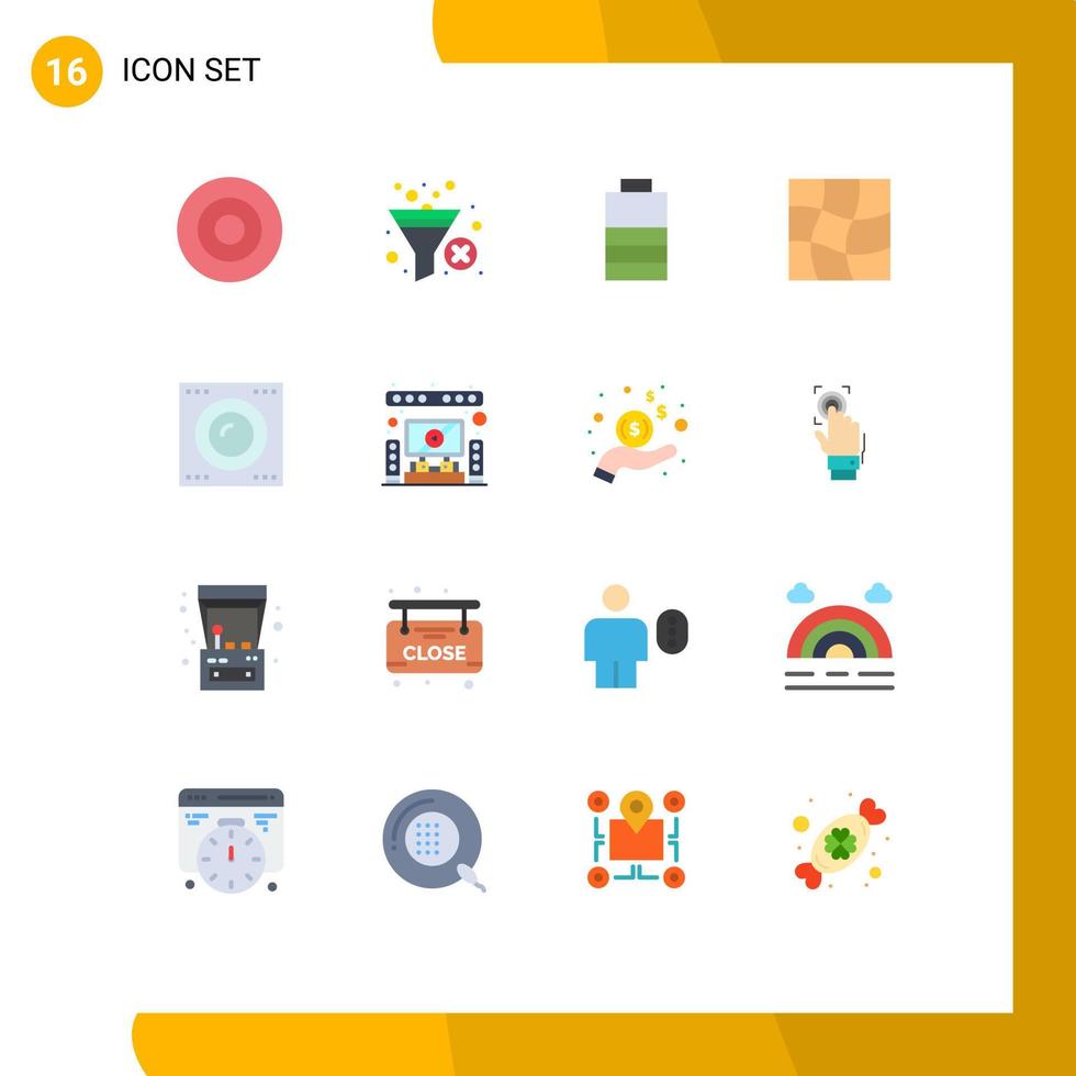 Pictogram Set of 16 Simple Flat Colors of technology gadgets battery devices mesh Editable Pack of Creative Vector Design Elements