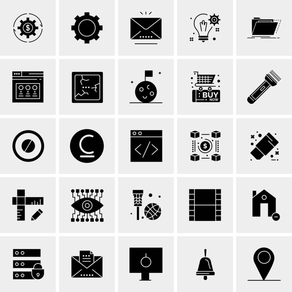 25 iconos de negocios universales vector ilustración de icono creativo para usar en proyectos relacionados con la web y dispositivos móviles