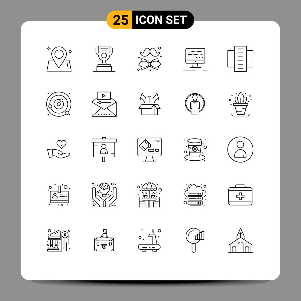 Modern Set of 25 Lines and symbols such as building marketing bow online day Editable Vector Design Elements