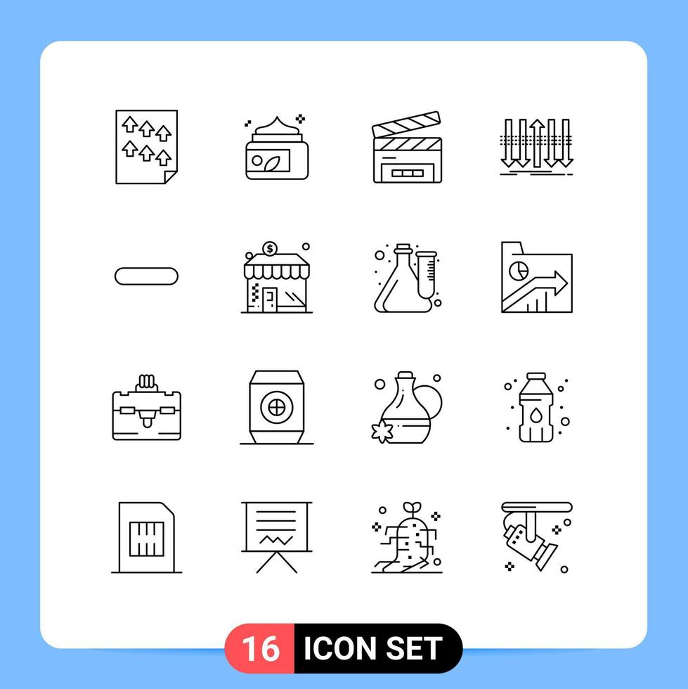 16 Thematic Vector Outlines and Editable Symbols of individuality distinction spa business film flap Editable Vector Design Elements