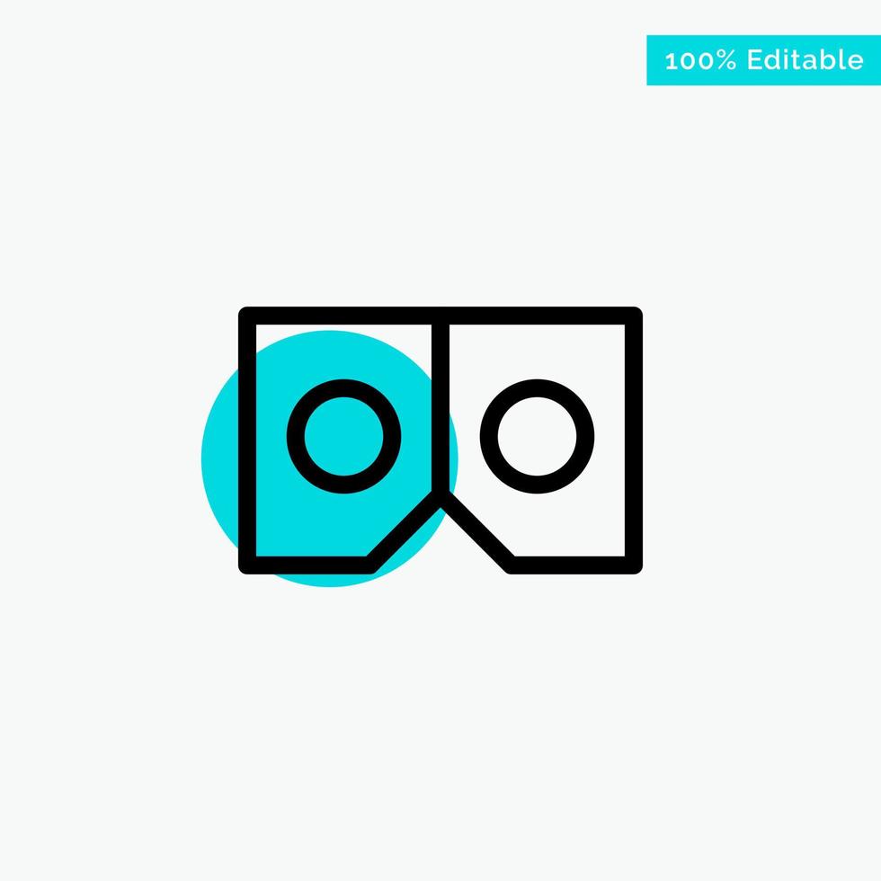 3d Glasses Vr Movie turquoise highlight circle point Vector icon