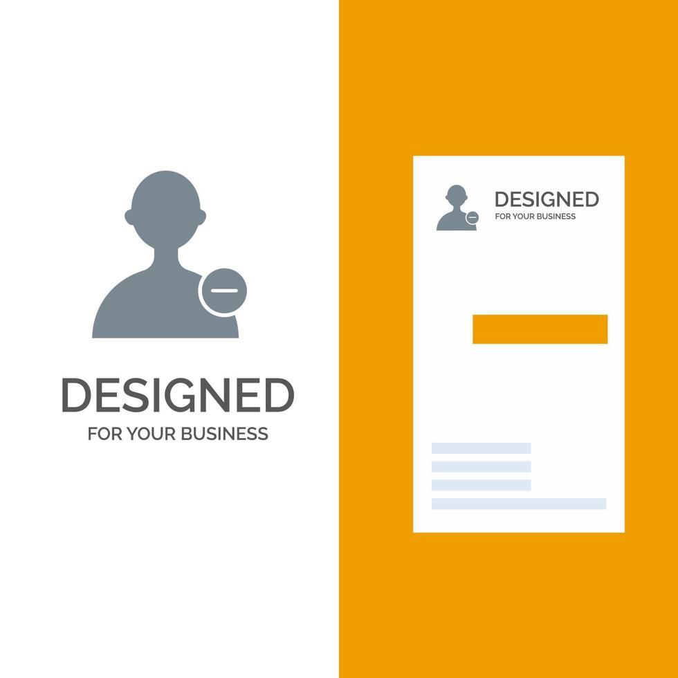 diseño de logotipo gris de usuario de interfaz básica y plantilla de tarjeta de visita vector