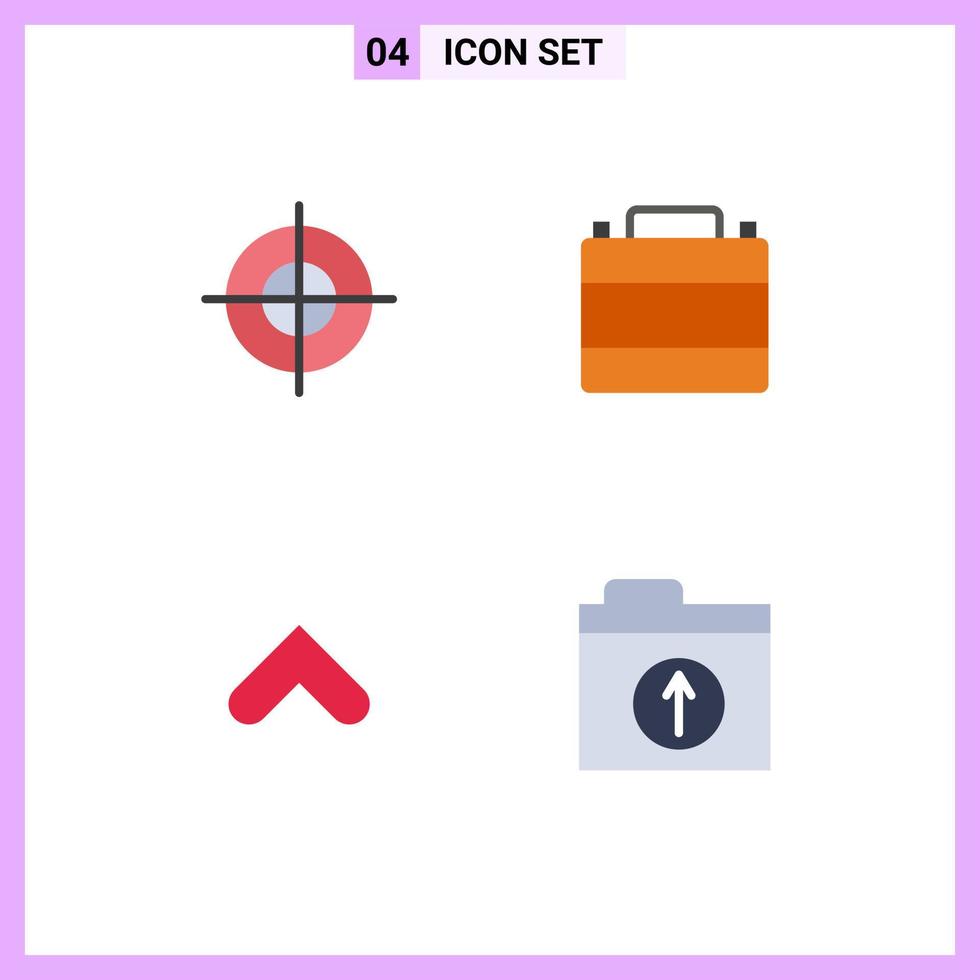 Flat Icon Pack of 4 Universal Symbols of aim arrow target clothes up Editable Vector Design Elements