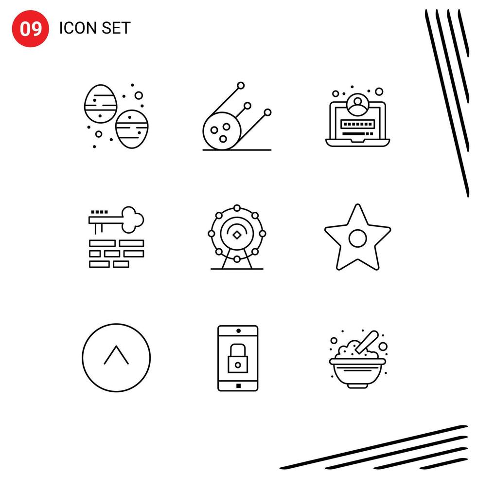 9 Creative Icons Modern Signs and Symbols of hotel wifi web browser layout Editable Vector Design Elements