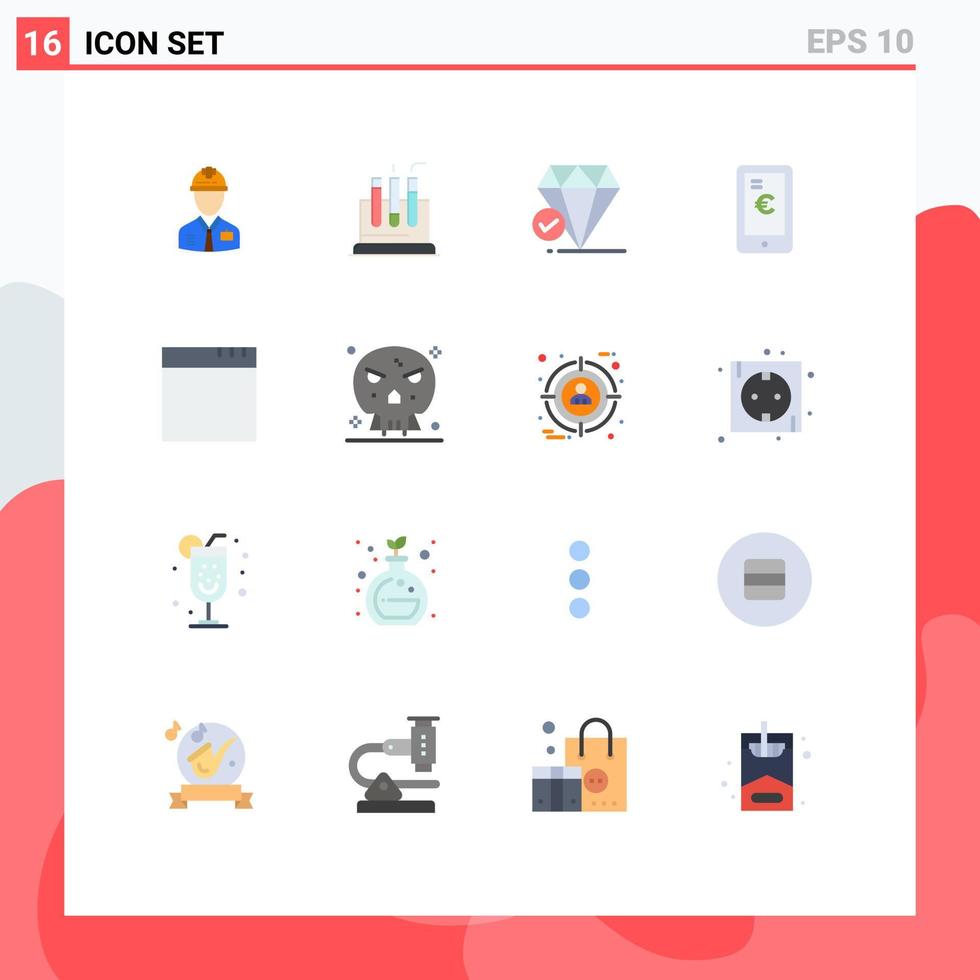 16 iconos creativos signos y símbolos modernos de prueba de pago de compras móvil gran pensamiento paquete editable de elementos de diseño de vectores creativos