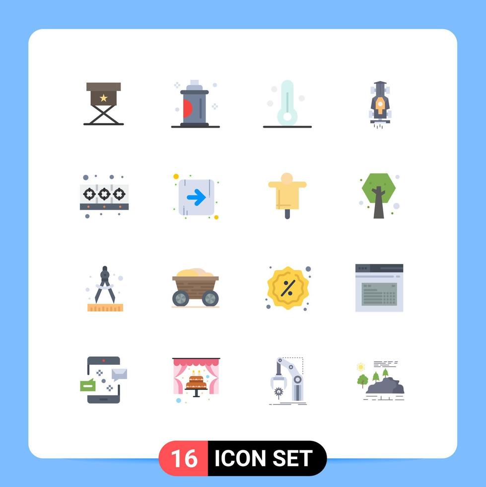 Flat Color Pack of 16 Universal Symbols of cooker racing nature game car Editable Pack of Creative Vector Design Elements