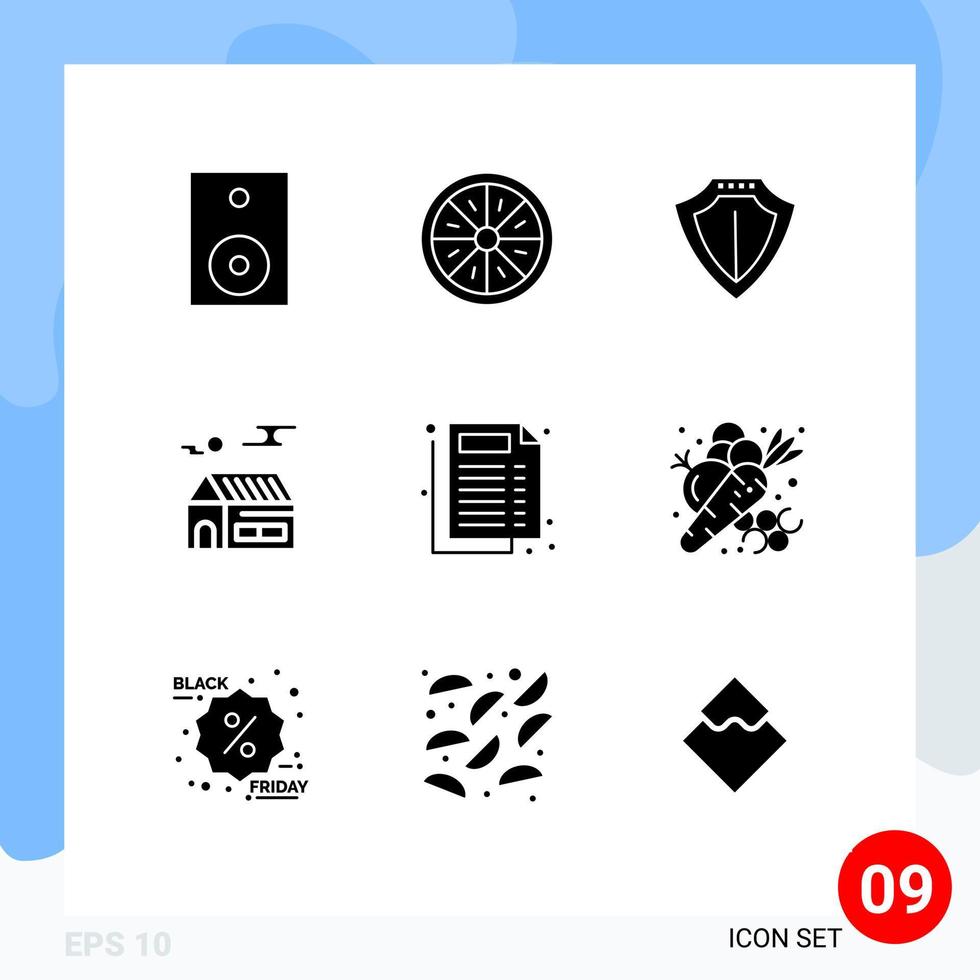 9 Solid Glyph concept for Websites Mobile and Apps real estate house orange home locked Editable Vector Design Elements