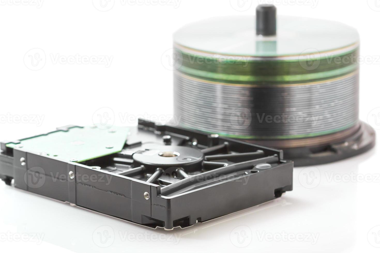 Hard disk drive and compact discs photo